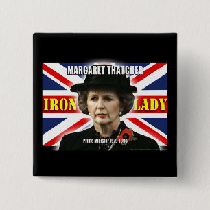 Badge Carré 5 Cm Premier ministre de Margaret Thatcher