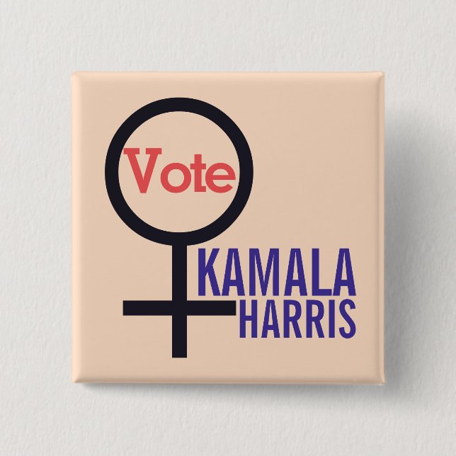 Badge Carré 5 Cm Première femme Président Kamala Harris Élection 20 (Devant)