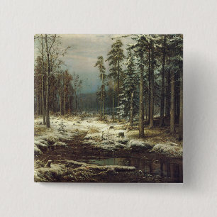 Badge Carré 5 Cm Première neige