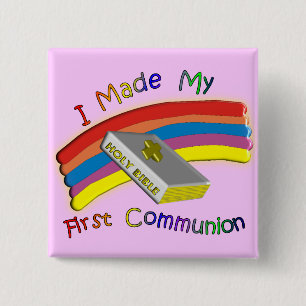Badge Carré 5 Cm Premiers T-shirts et cadeaux de jour de communion