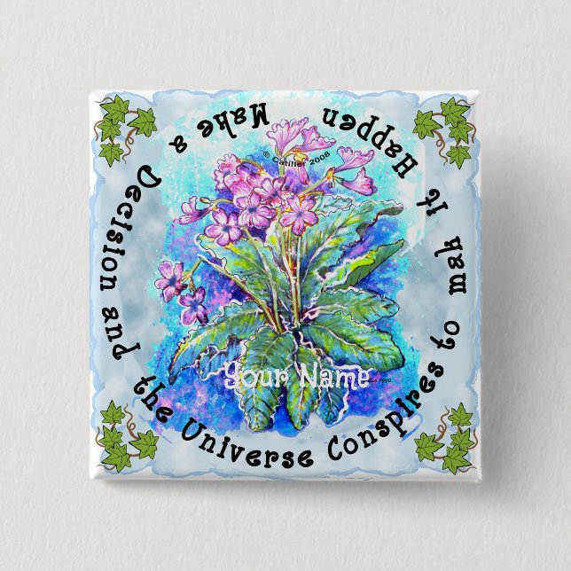 Badge Carré 5 Cm Prendre une décision (Devant)