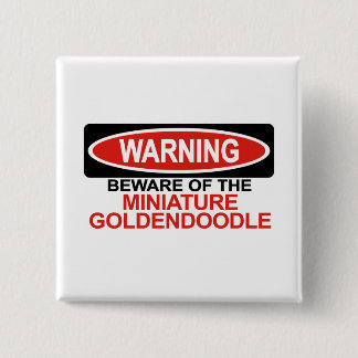 Badge Carré 5 Cm Prenez garde de Goldendoodle miniature