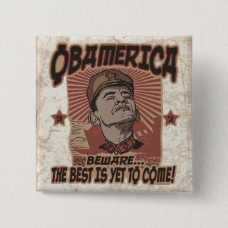 Badge Carré 5 Cm Prenez garde d'Obamerica d'Obama