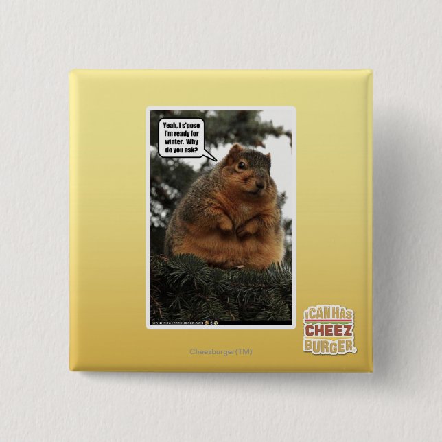 Badge Carré 5 Cm Préparez pour l'hiver (Devant)