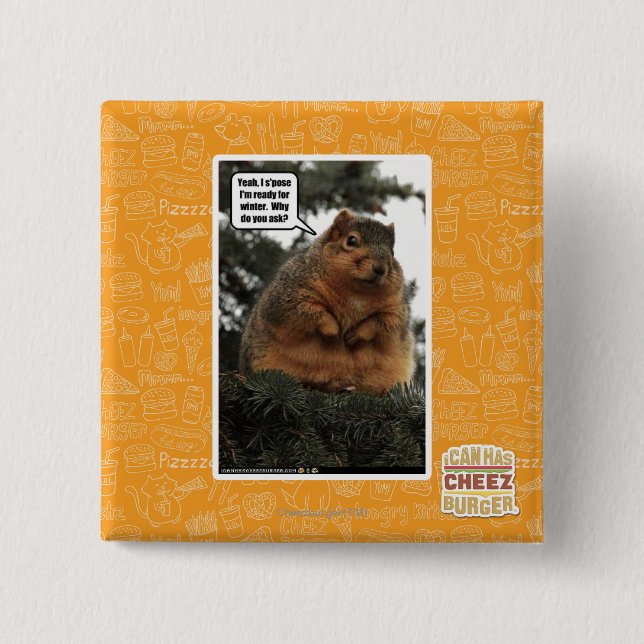 Badge Carré 5 Cm Préparez pour l'hiver (Devant)