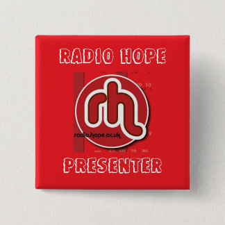 Badge Carré 5 Cm Présentateur par radio d'espoir