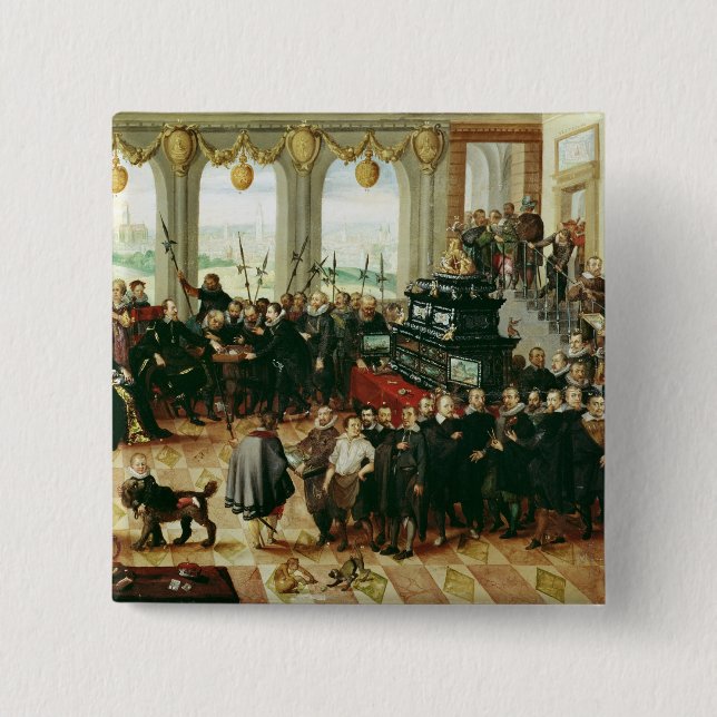 Badge Carré 5 Cm Présentation à duc Phillip II (Devant)