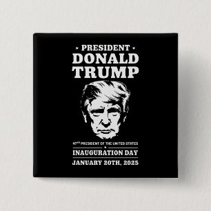 Badge Carré 5 Cm Président 47 D J Trump Jour d'investiture Jan 2025