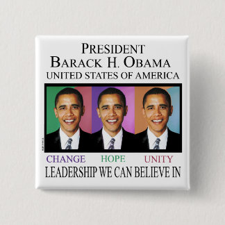 BADGE CARRÉ 5 CM PRÉSIDENT BARACK OBAMA