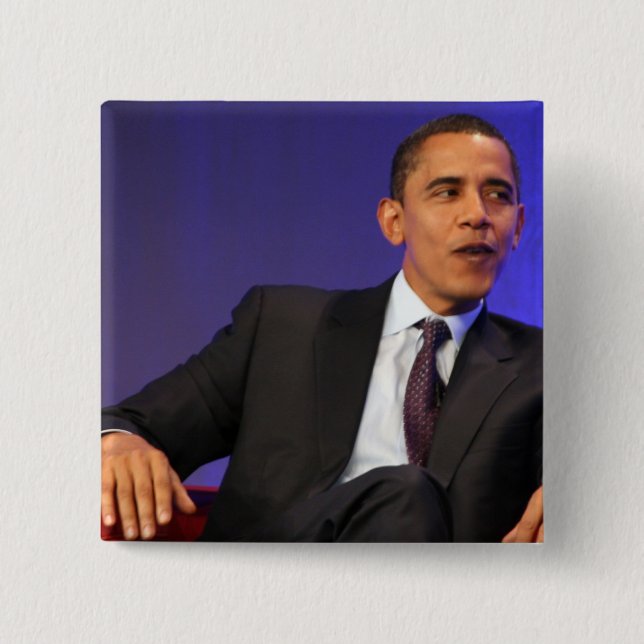 Badge Carré 5 Cm Président Barack Obama (Devant)