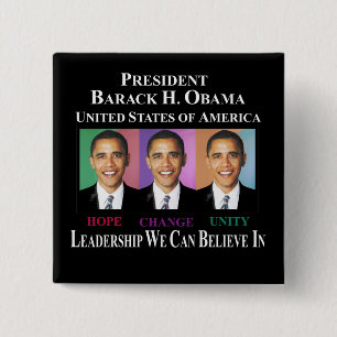BADGE CARRÉ 5 CM PRÉSIDENT BARACK OBAMA