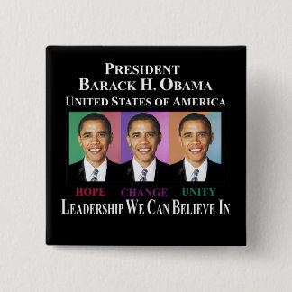 BADGE CARRÉ 5 CM PRÉSIDENT BARACK OBAMA