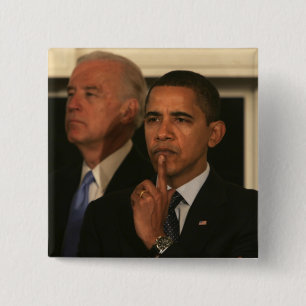 Badge Carré 5 Cm Président Barack Obama et Vice-président