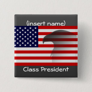 Badge Carré 5 Cm président de classe