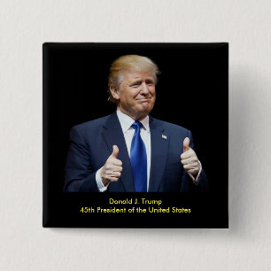 Badge Carré 5 Cm Président de Donald J. Trump quarante-cinquième
