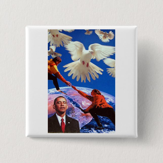 Badge Carré 5 Cm Président de paix (Devant)