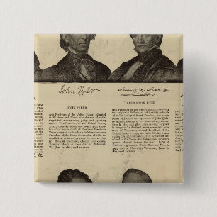 Badge Carré 5 Cm Présidents US, autographes, biographies