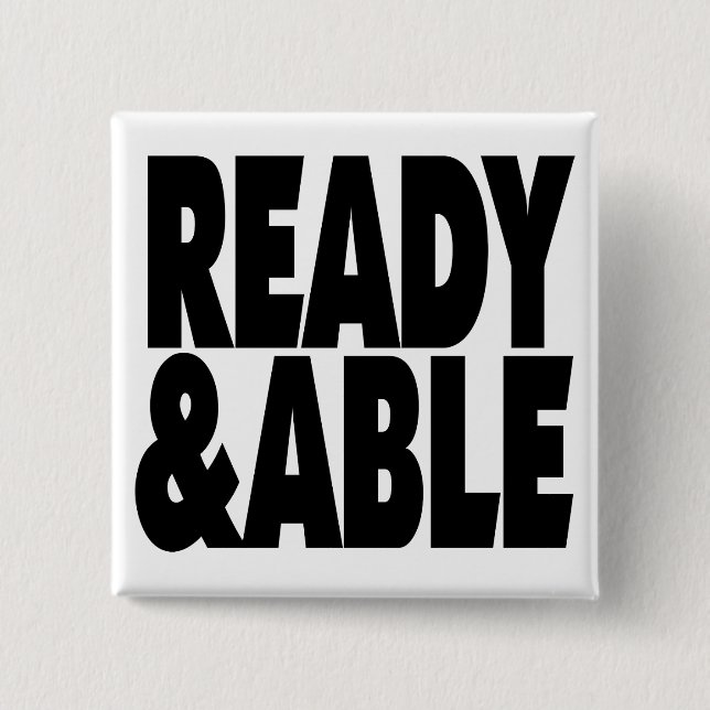 Badge Carré 5 Cm Prêt et capable (Devant)