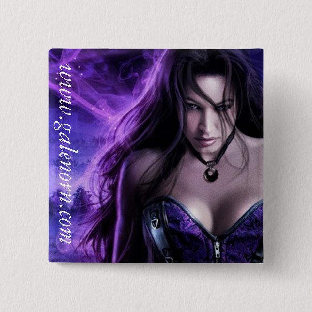 Badge Carré 5 Cm Prêtresse rêvant l'insigne carré de Pin (Devant)