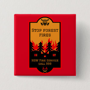 Badge Carré 5 Cm Prévention des incendies de forêt