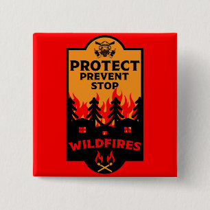 Badge Carré 5 Cm Prévention des incendies de forêt