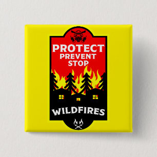 Badge Carré 5 Cm Prévention des incendies de forêt