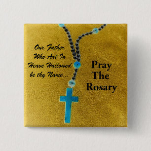 BADGE CARRÉ 5 CM PRIE LE ROSARY