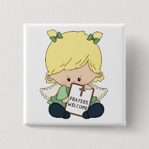 Badge Carré 5 Cm Prières - Bouton Carré