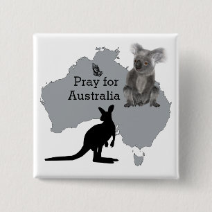 Badge Carré 5 Cm Priez pour l'Australie