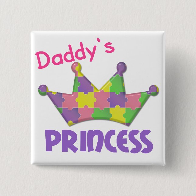 Badge Carré 5 Cm Princesse autiste 3 AUTISME (Devant)