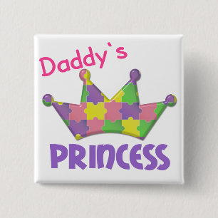 Badge Carré 5 Cm Princesse autiste 3 AUTISME