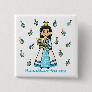 Badge Carré 5 Cm Princesse Blank de Hanoukka