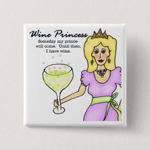 Badge Carré 5 Cm Princesse Button de vin