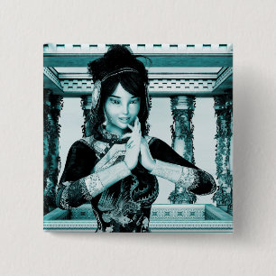 Badge Carré 5 Cm Princesse de Chine