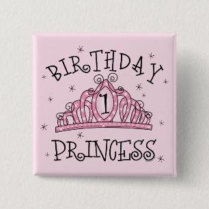 Badge Carré 5 Cm Princesse ęr anniversaire d'anniversaire de