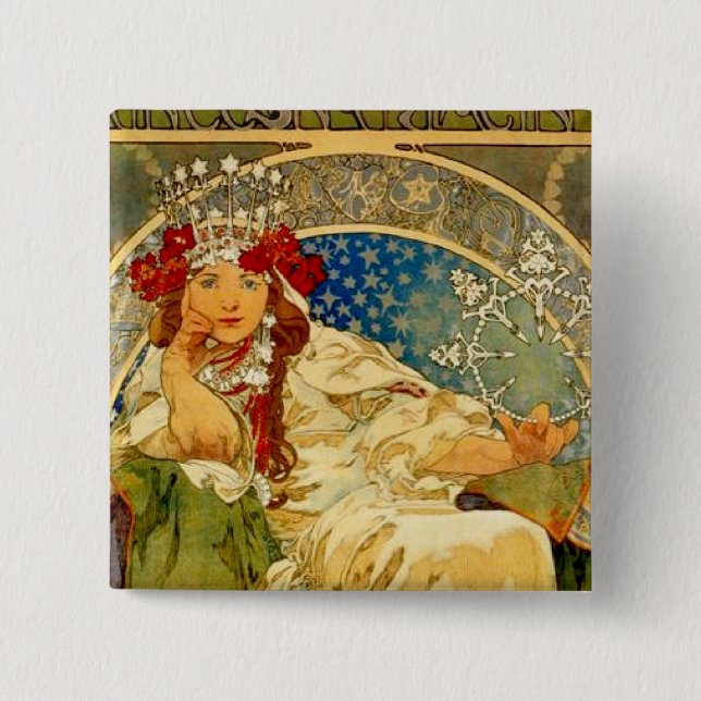 Badge Carré 5 Cm Princesse Hyacinth (Devant)