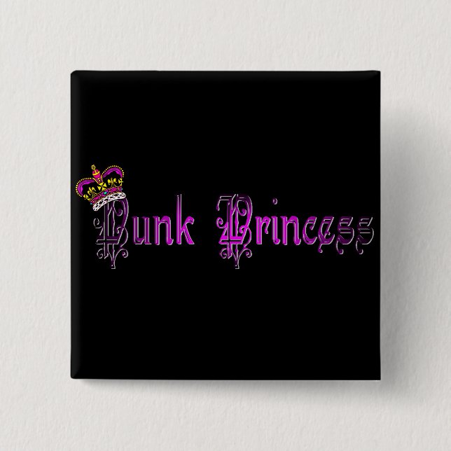 Badge Carré 5 Cm Princesse punk Square Button (Devant)