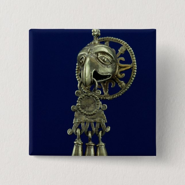 Badge Carré 5 Cm Prise de lèvre de dieu d'oiseau (Devant)