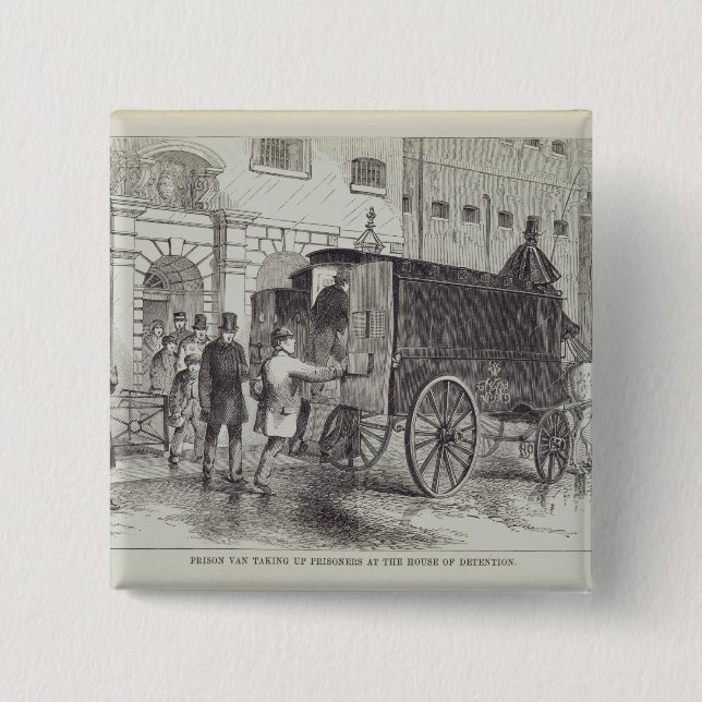 Badge Carré 5 Cm Prisonniers de prise de Van de prison à la Chambre (Devant)