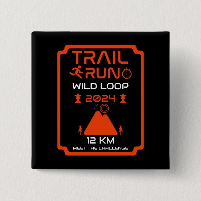 Badge Carré 5 Cm Prix de compétition de course sur sentier (Devant)