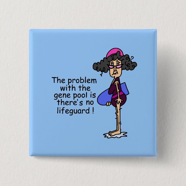 Badge Carré 5 Cm Problème avec le pool de gènes (Devant)