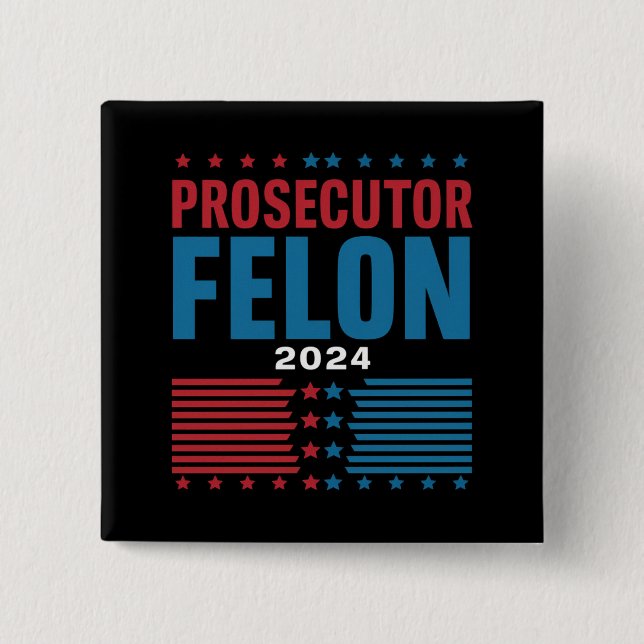 Badge Carré 5 Cm Procureur contre délinquant 2024 (Devant)