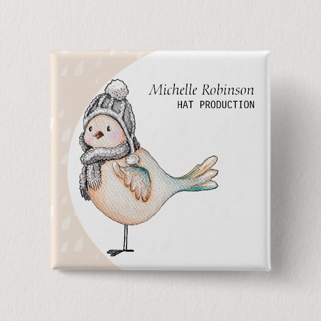 Badge Carré 5 Cm Production Casquette de moelle-moelle d'hiver Mono (Devant)