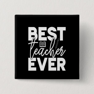 Badge Carré 5 Cm Professeur Cadeaux Meilleur enseignant jamais