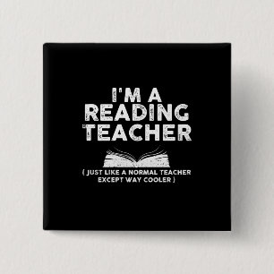 Badge Carré 5 Cm Professeur de lecture - Je suis professeur de lect