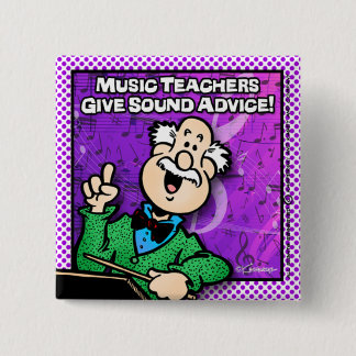Badge Carré 5 Cm Professeur de musique