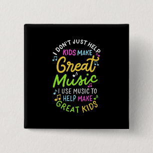 Badge Carré 5 Cm Professeur de musique - Aidez les enfants à faire 