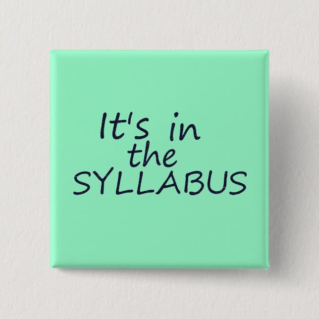 Badge Carré 5 Cm Professeur drôle Button d'université (Devant)