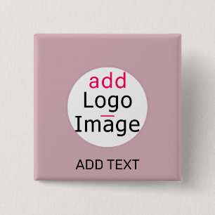 Badge Carré 5 Cm Professionnel Personnalisable Rose Dusty Hue