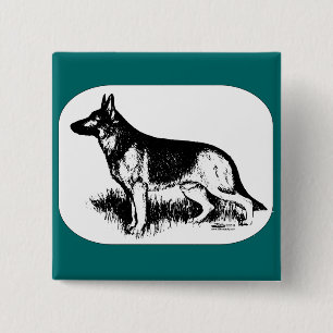 Badge Carré 5 Cm Profil de berger
